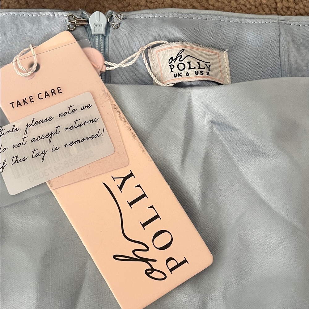 Oh Polly Sky Blue Strapless Skirt Set - Picture 2 of 2
